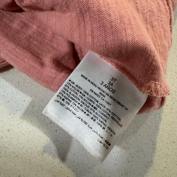 Old Navy Toddler Girl 3T Pink Long Sleeve 100% Cotton - Picture 4 of 5